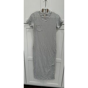 Wishlist Gray Heathered Pocket Midi T shirt Dress Size S Cotton